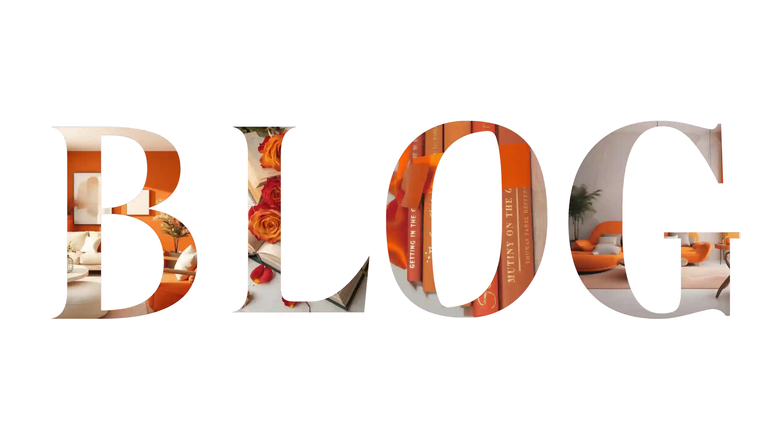 Blog concept graphic representing a digital marketing strategist in Bahrain, with decorative letters filled with modern lifestyle imagery